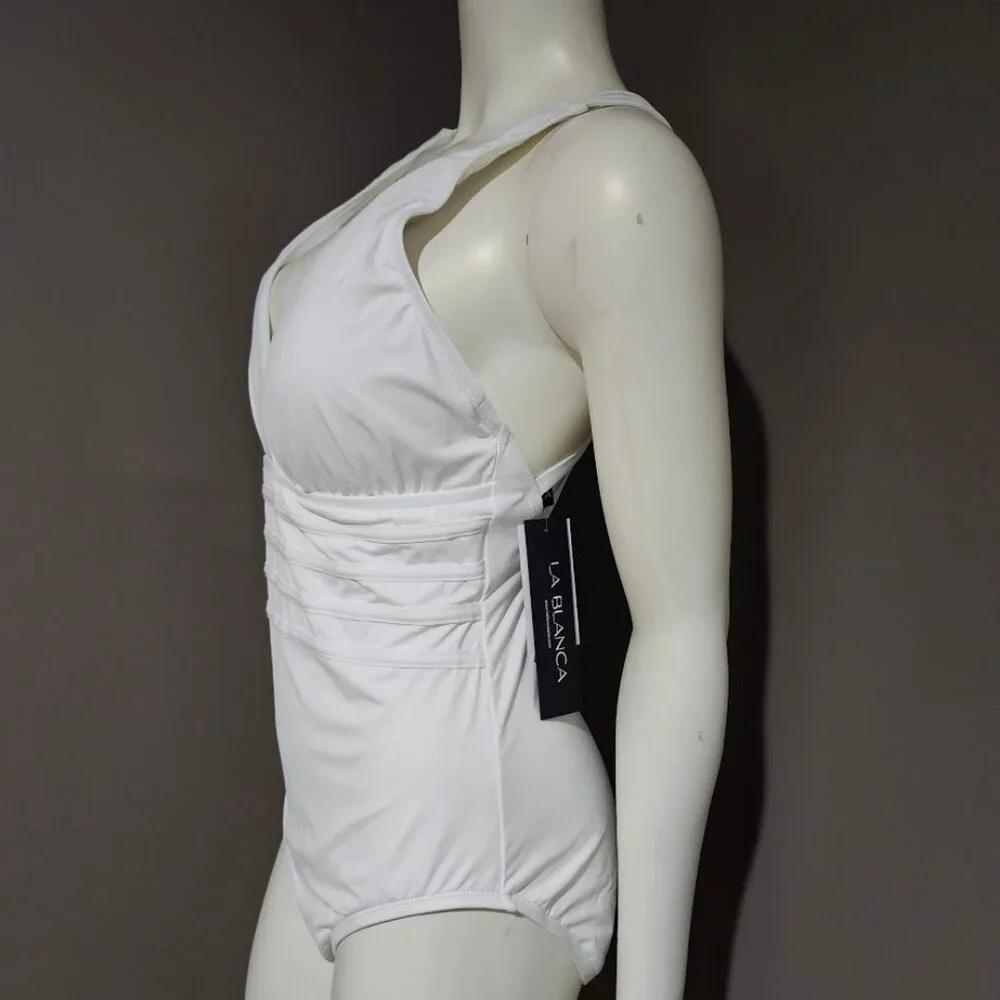 La Blanca Island Goddess Multi Strap Mio One Piece Swimsuit - Picture 3 of 11